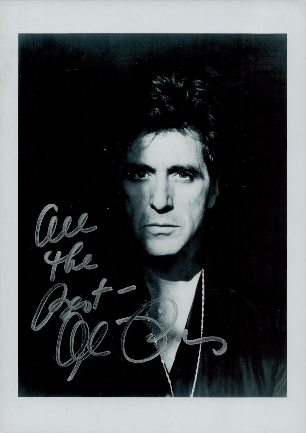 Lot 675: Al Pacino signed 7x5inch black and white photo....