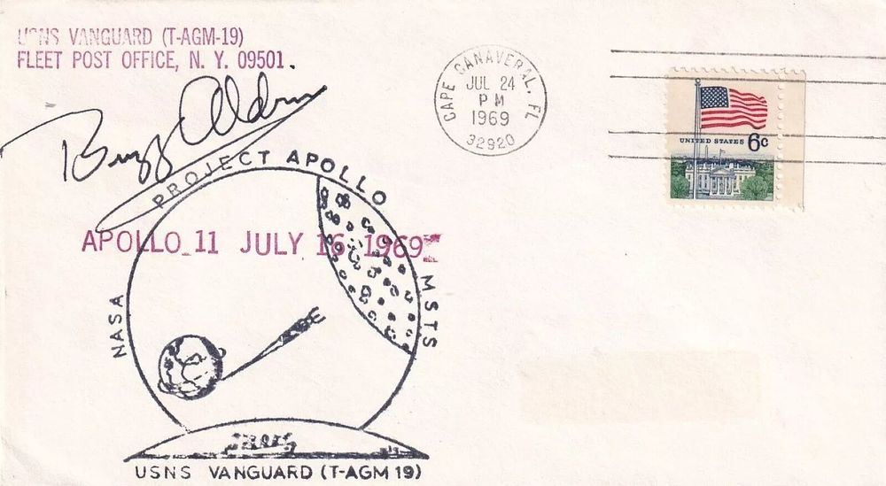 Lot 156: Project Apollo 11 Cover Signed by Buzz Aldrin...