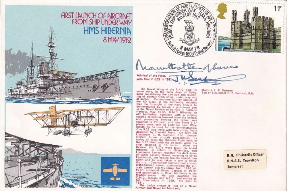 Lot 187: Navy cover 2RN12c 1st Launch Aircraft from Ship...