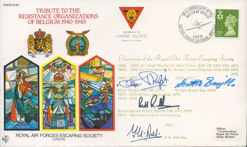 Lot 196: RAF Escaping Society rare multiple signed WW2 cover....