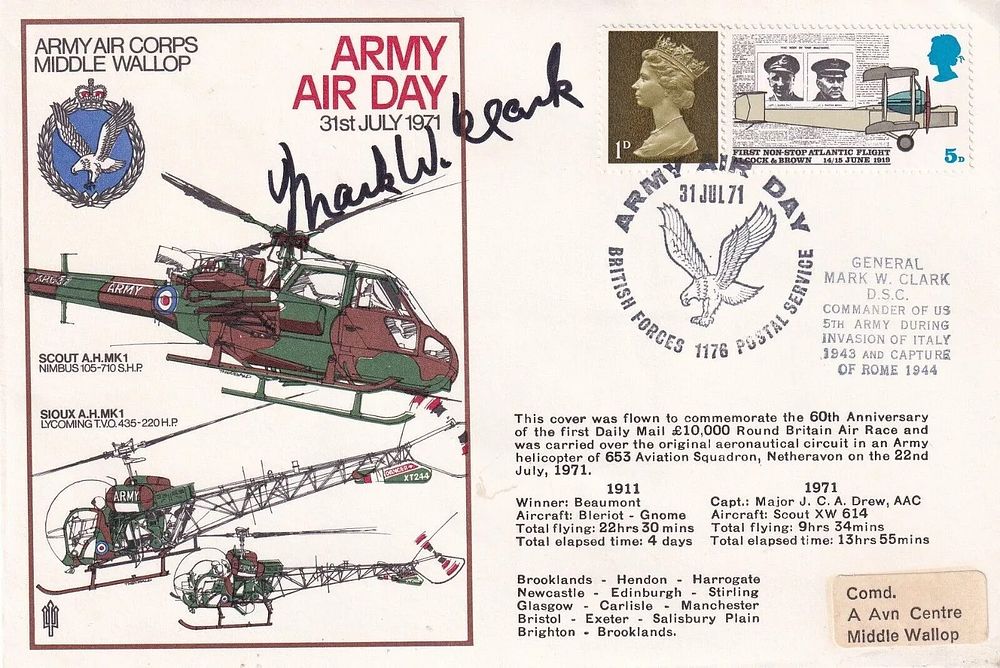 Lot 204: Army Air Corps cover Signed by General Mark...