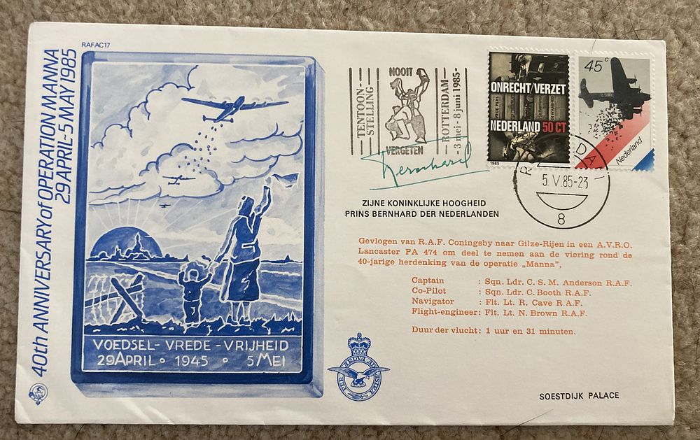 Lot 206: WW2 Prince Bernhard of the Netherlands signed cover...