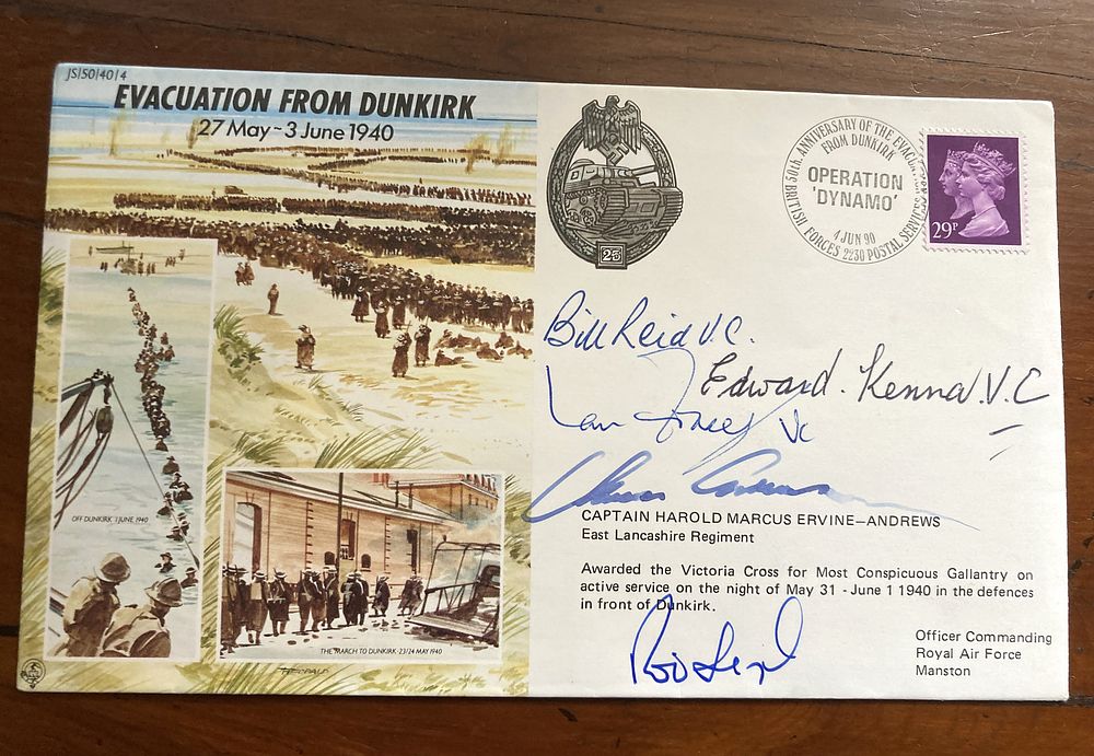 Lot 208: WW2 Victoria Cross winners multiple signed 50th ann...