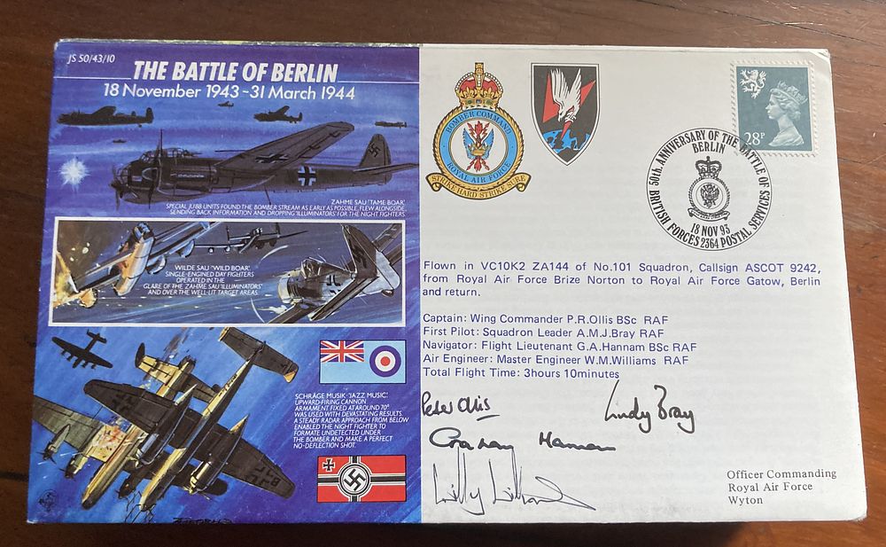 Lot 215: WW2 Battle of Berlin multiple signed 50th ann...