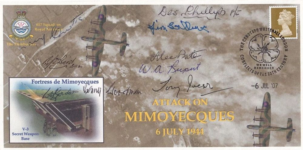 Lot 237: 617 Sqn Attack on Mimoyecques Signed by 9...