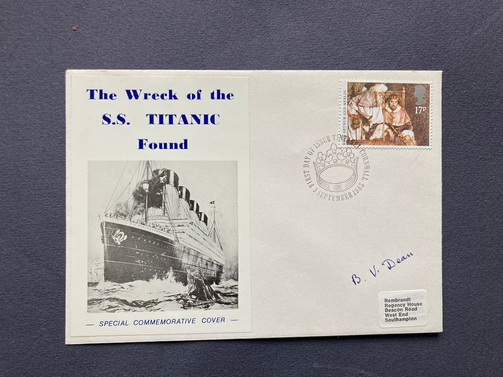 Lot 246: 1912 Titanic survivor B V Dean signed rare...