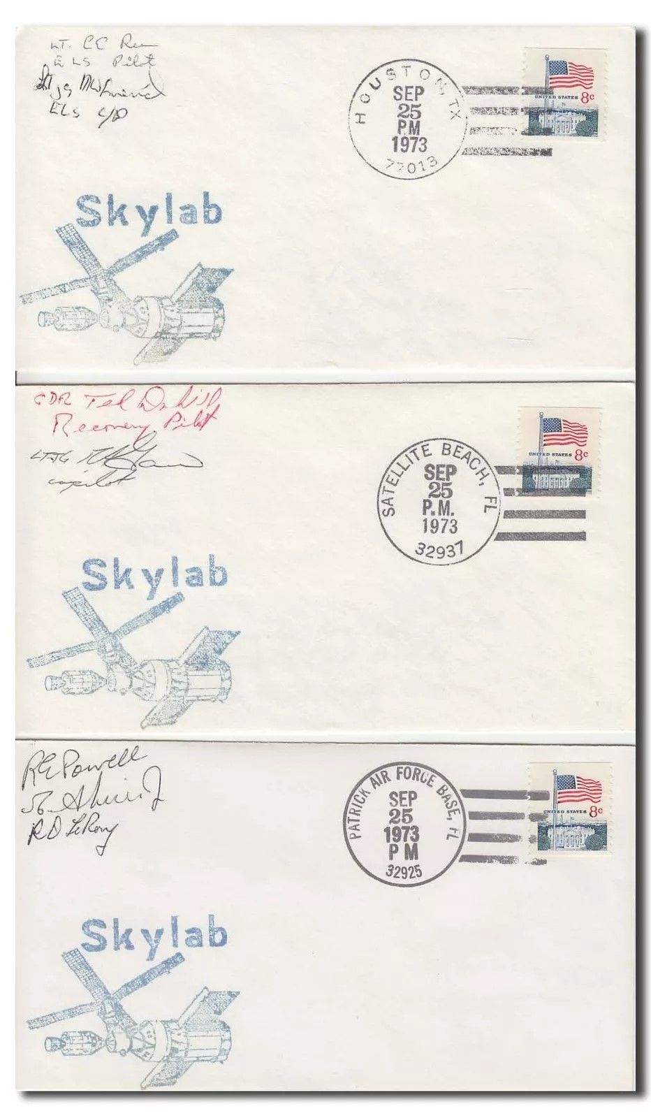 Lot 256: Skylab 3 set of recovery teams handsigned covers...