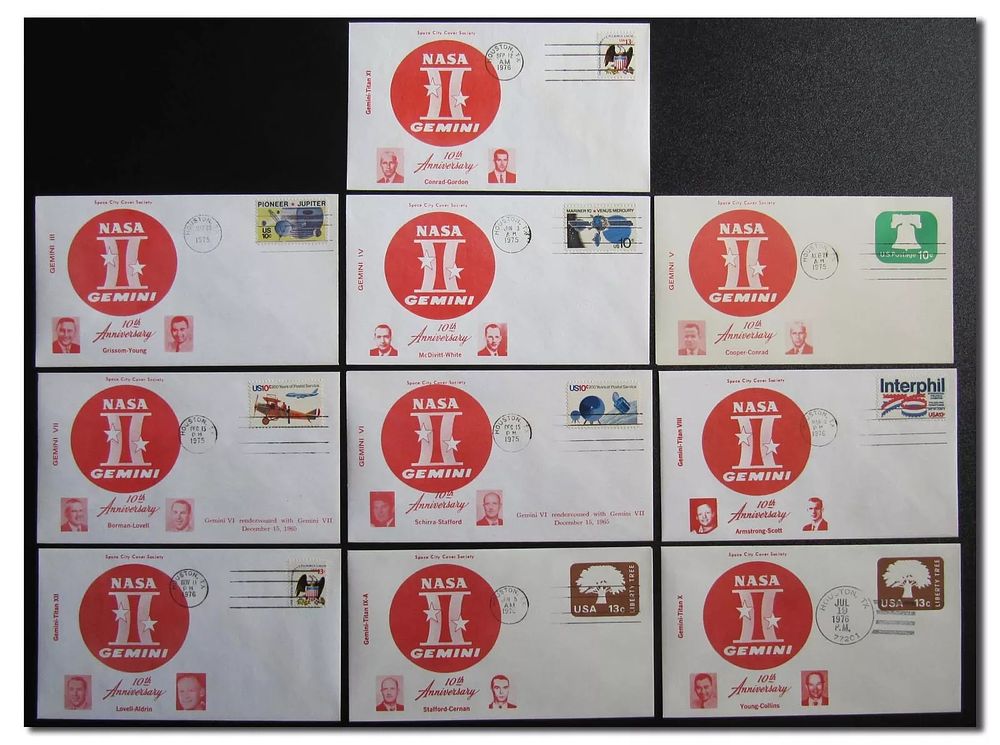 Lot 268: Space Gemini program 10th anniversary complete cover set...