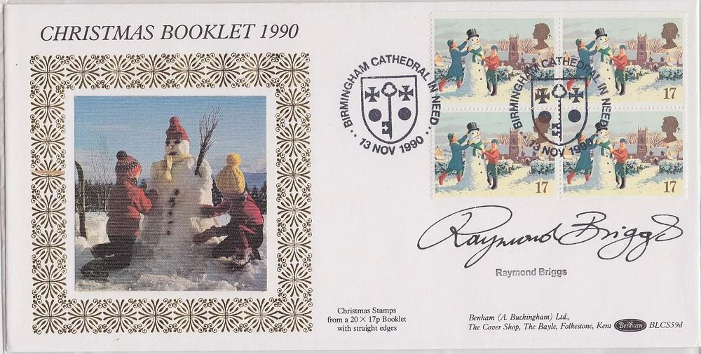 Lot 272: GB 1990 Raymond Briggs Signed Benham Christmas Official...