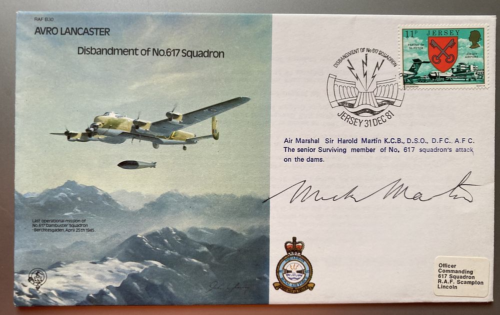 Lot 289: WW2 Dambuster Harold Mick Martin signed Avro Lancaster...