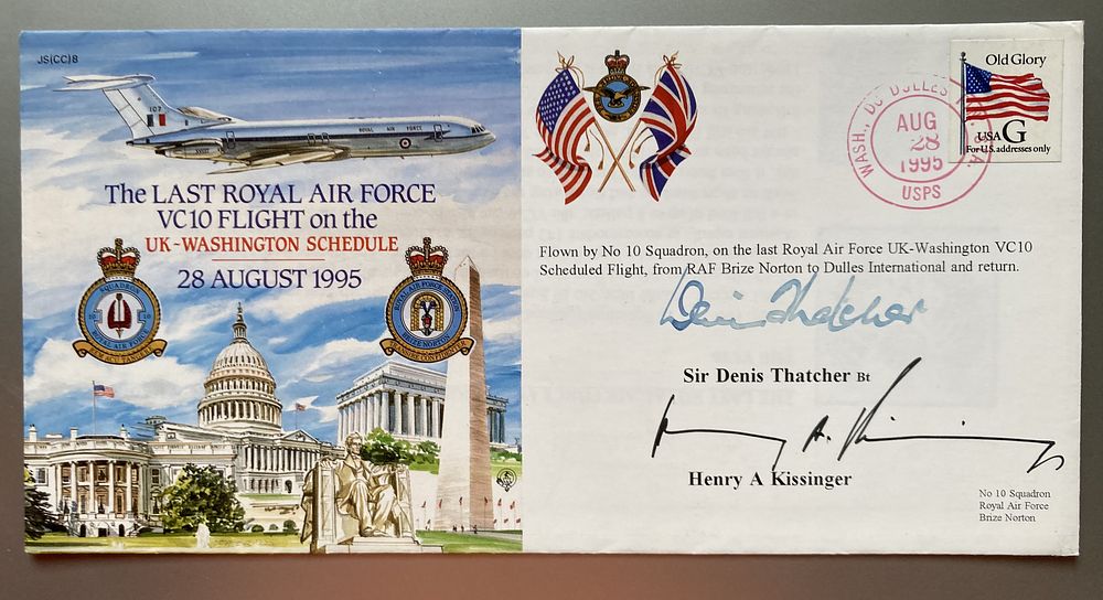 Lot 296: Henry Kissinger and Denis Thatcher signed rare 1995...