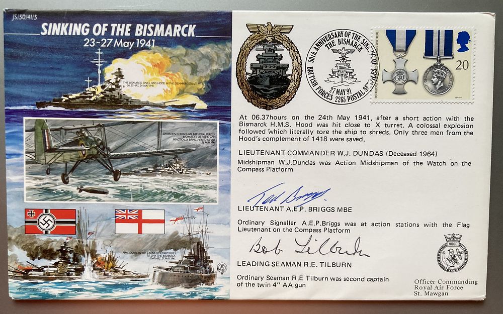 Lot 297: WW2 Sinking of the Bismarck 50th ann cover...