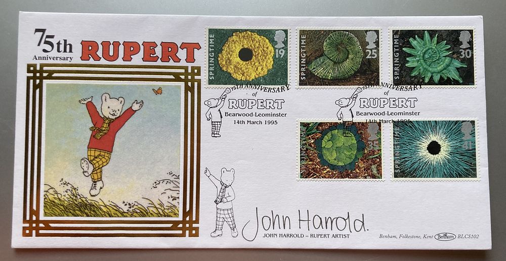 Lot 306: John Harrold Rupert Bear artist signed 1995 Benham...