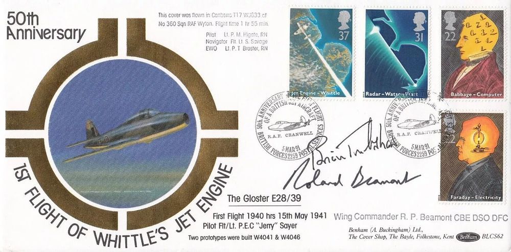Lot 409: 50th Anniv 1st Flight British Jet Aircraft Signed...