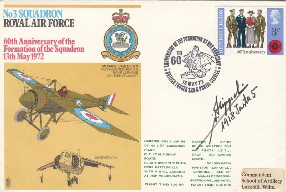 Lot 415: RAF3 60th Anniv Formation 3 Sqn Signed Hans...