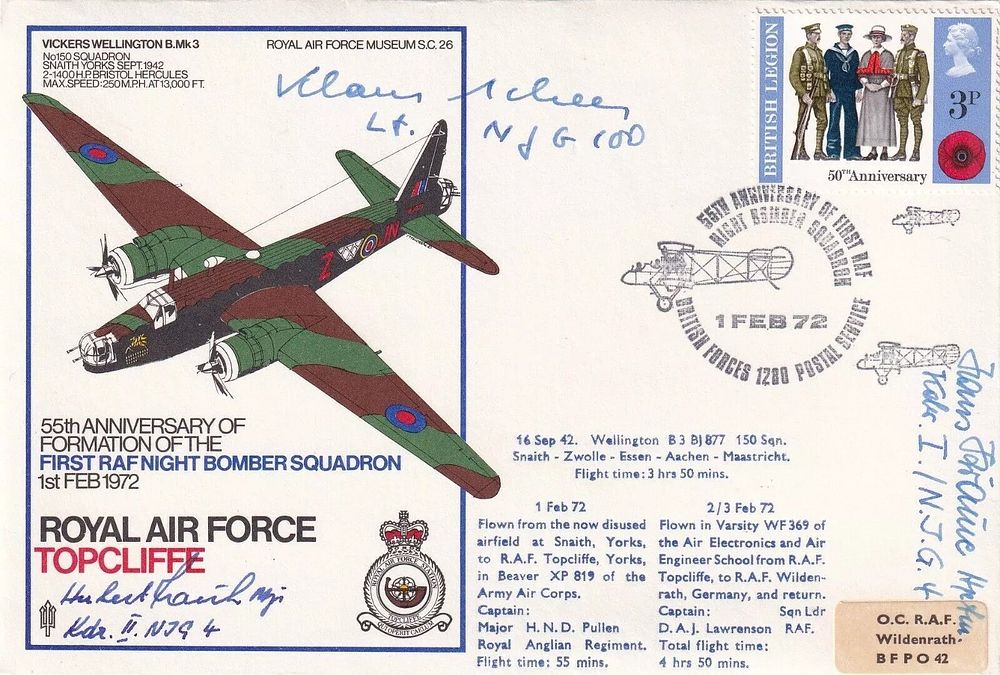 Lot 431: SC26 Hans Rossbach Luftwaffe Collection series, Signed 3...