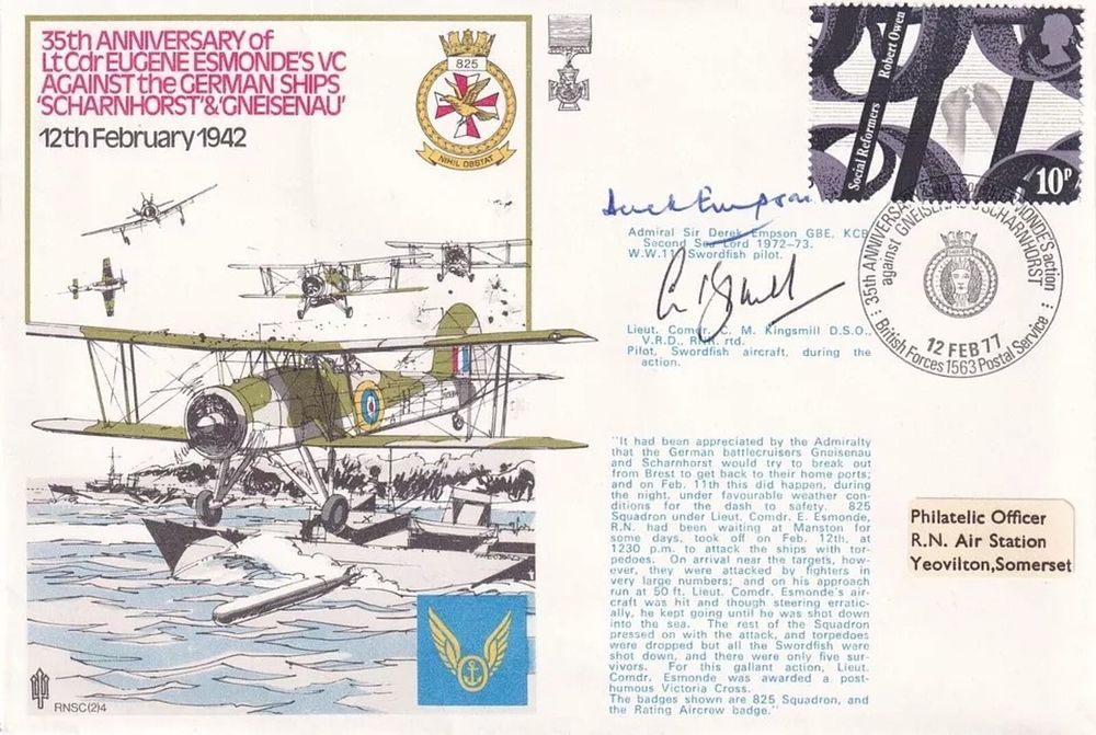 Lot 444: 2RN4c German ships Scharnhorst and Gneisenau Signed Kingsmill...