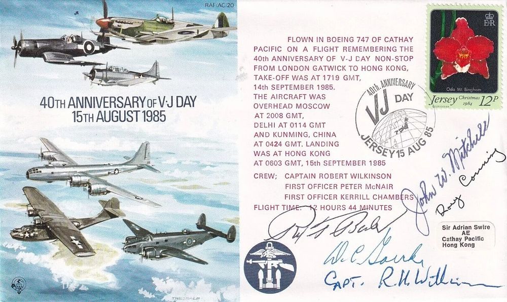 Lot 466: AC20 40th Anniv VJ Day Signed by 4...