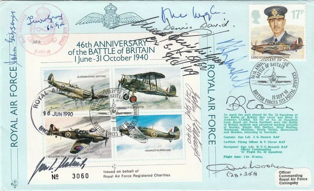 Lot 467: JSF9c 46th Anniv Battle Of Britain Signed Jan...