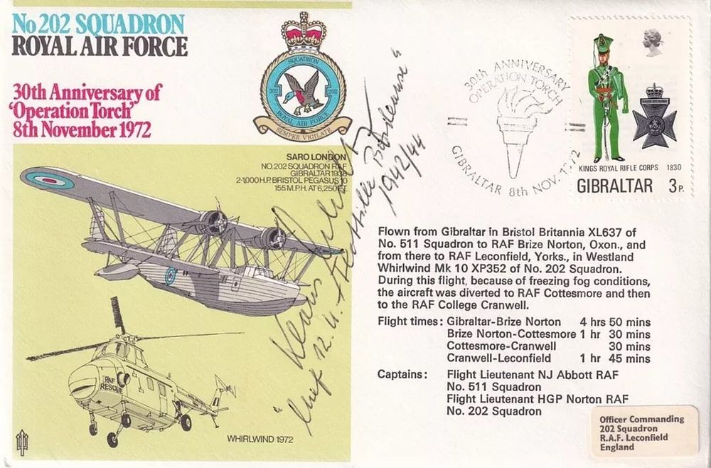 Lot 475: RAF8 Operation Touch Signed by Capt Klaus Scholtz...