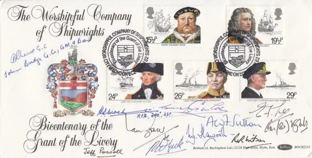 Lot 480: Benham Maritime Heritage FDC Signed 11, T Gould...