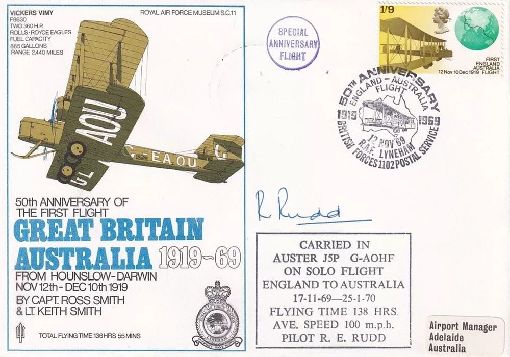 Lot 491: SC11c Flown Great Britain to Australia signed by...