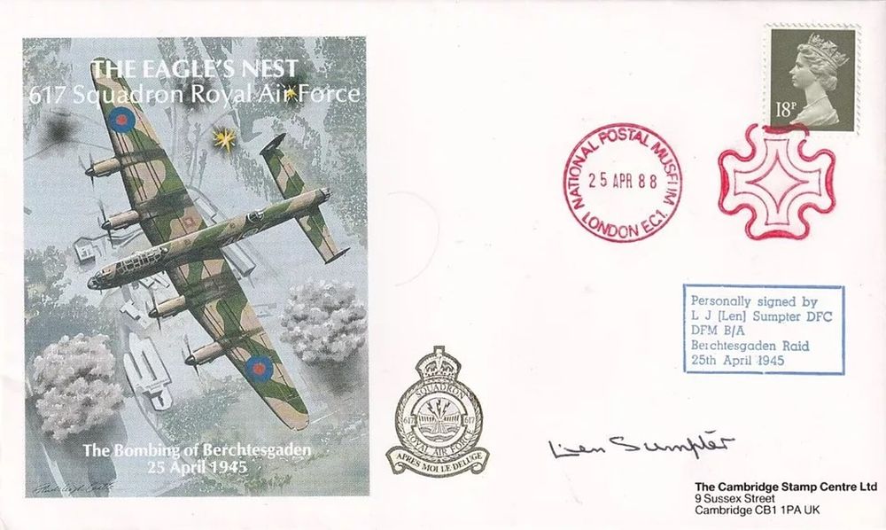 Lot 492: Eagles Nest 617 Sqn Cover Signed Len Sumpter...