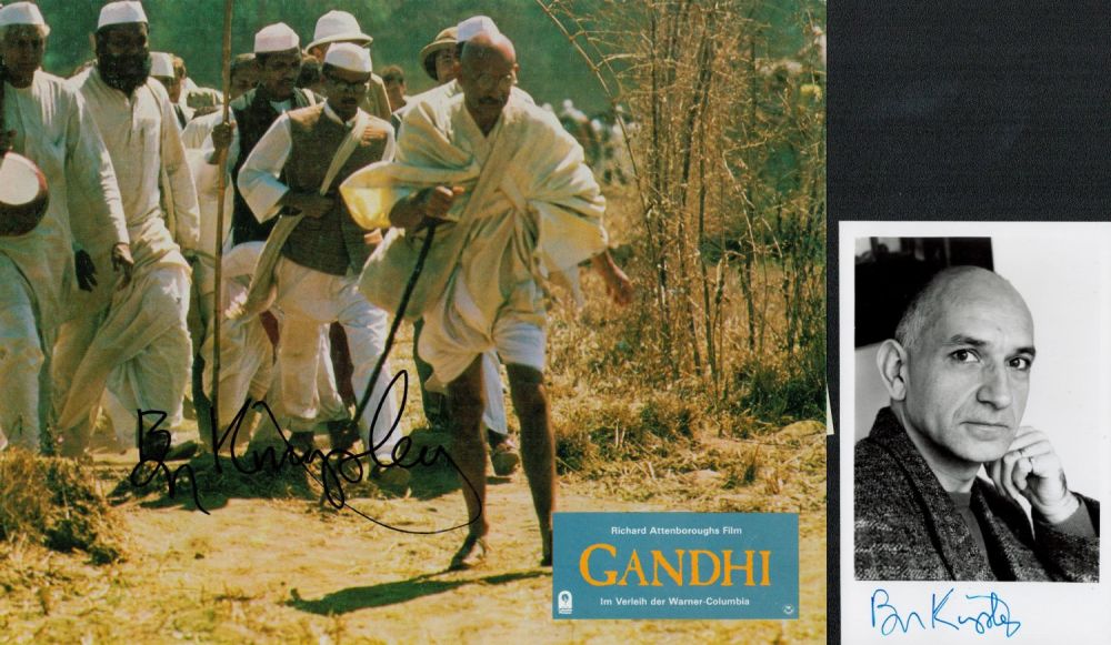Lot 753: TV Film Ben Kingsley signed 6x4 black and...