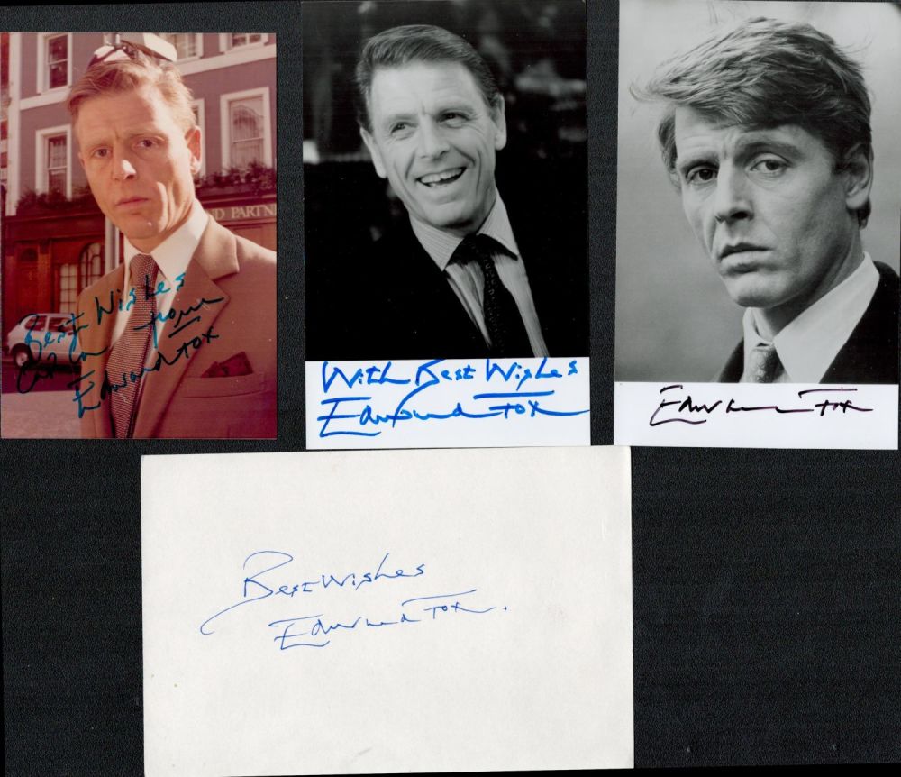 Lot 755: Sport Edward Fox collection 4 signed assorted 6x4...