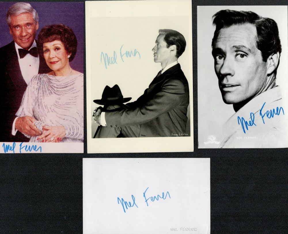 Lot 757: TV Film Mel Ferrer collection 3 signed assorted...
