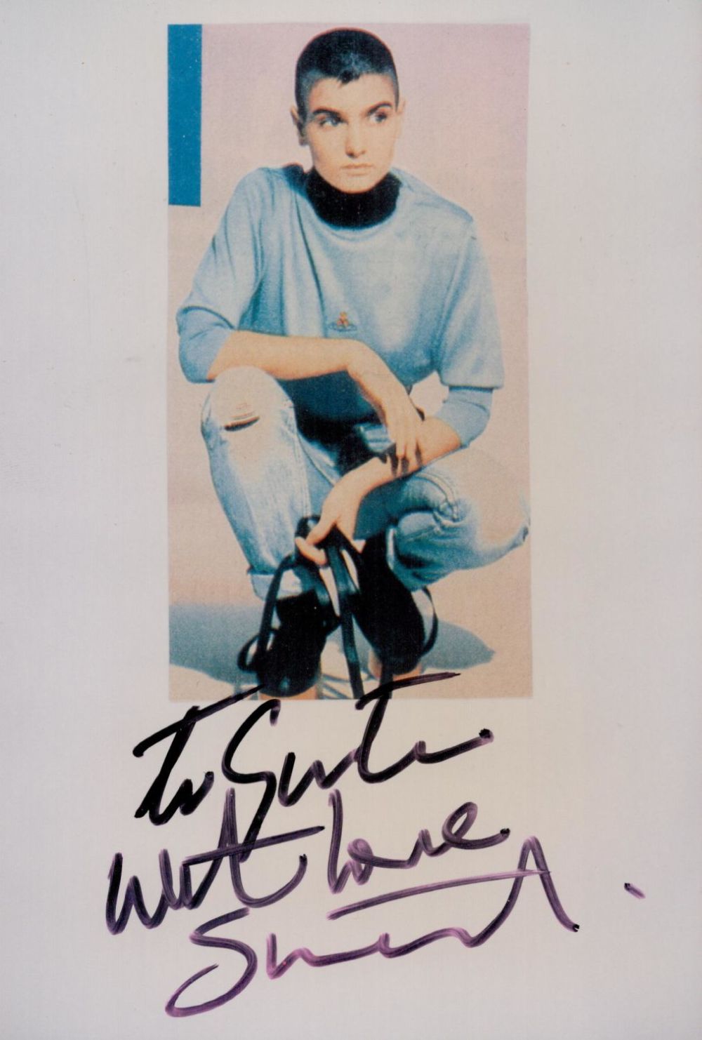 Lot 758: Music Sinead O'Connor signed 7x5 colour photo dedicated....