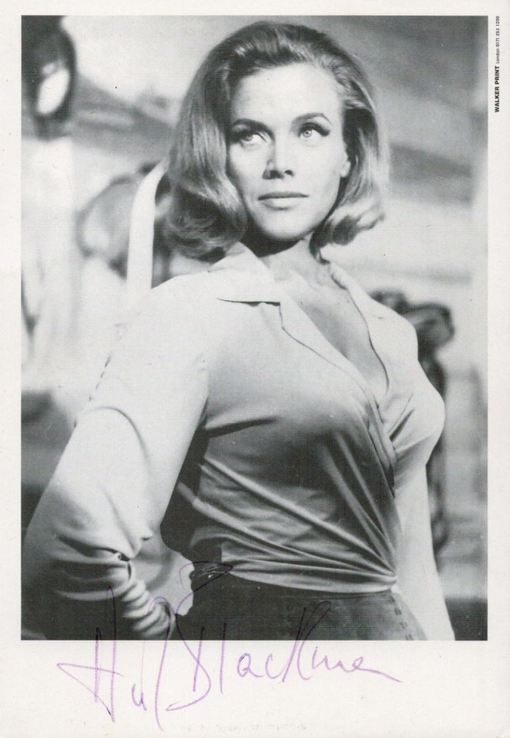 Lot 778: James Bond Honor Blackman signed 6x4 black and...