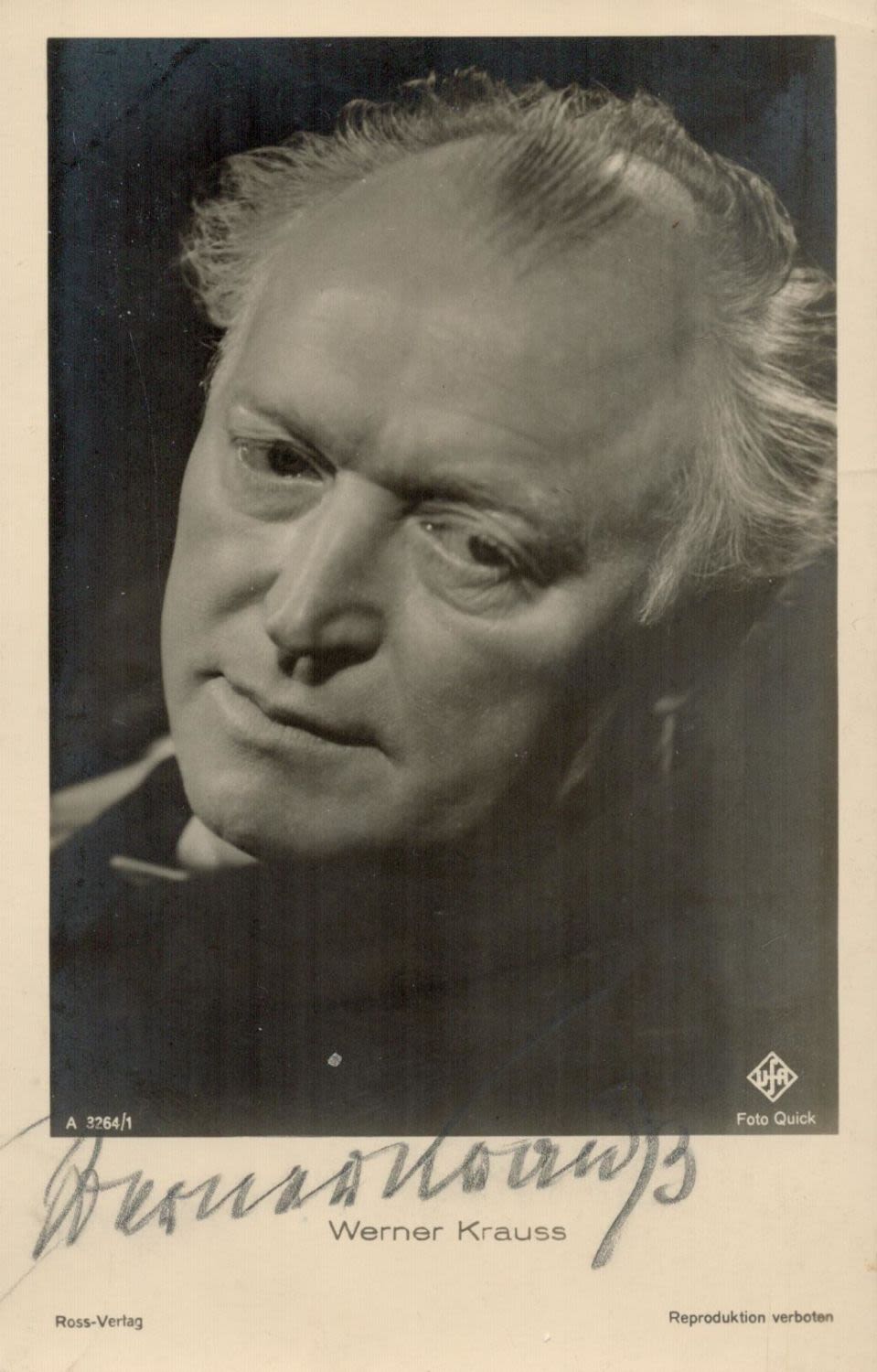 Lot 779: TV Film Werner Krauss signed 5x3 black and...