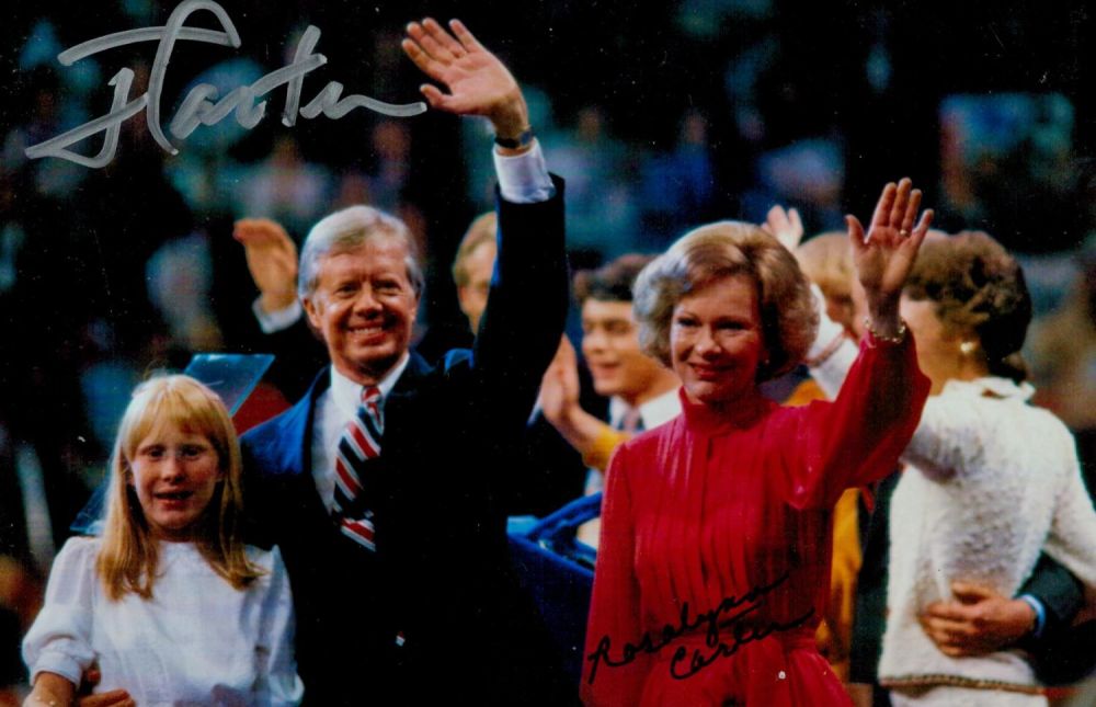 Lot 787: Politics Jimmy and Rosalynn Carter signed 6x4 colour...