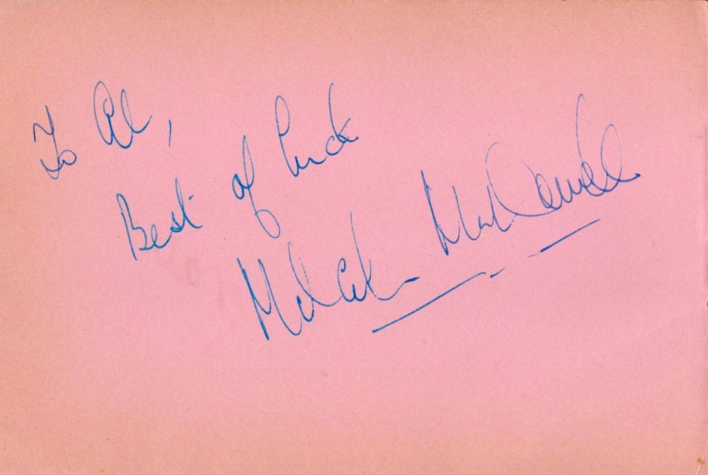 Lot 808: TV Film Michael McDowell signed 6x4 album page...