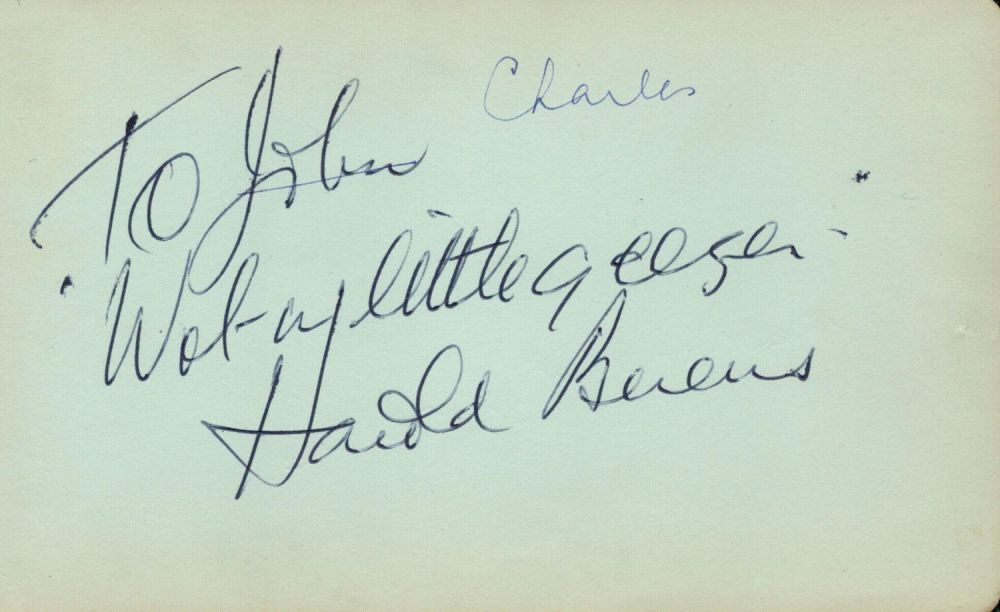 Lot 816: TV Film Scottish Actor Harold Berens Hand signed...