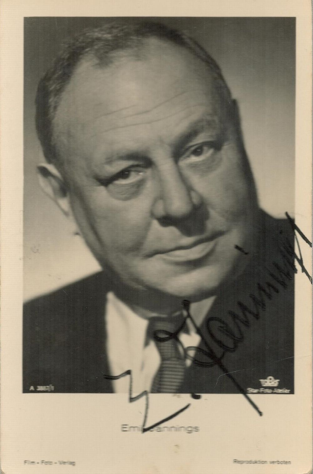 Lot 156: Emil Jannings (1884-1950), a signed 5.5x3.5 inch photo...