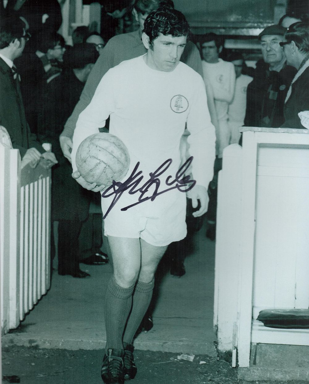 Lot 173: Johnny Giles signed 10x8 inch black and white...