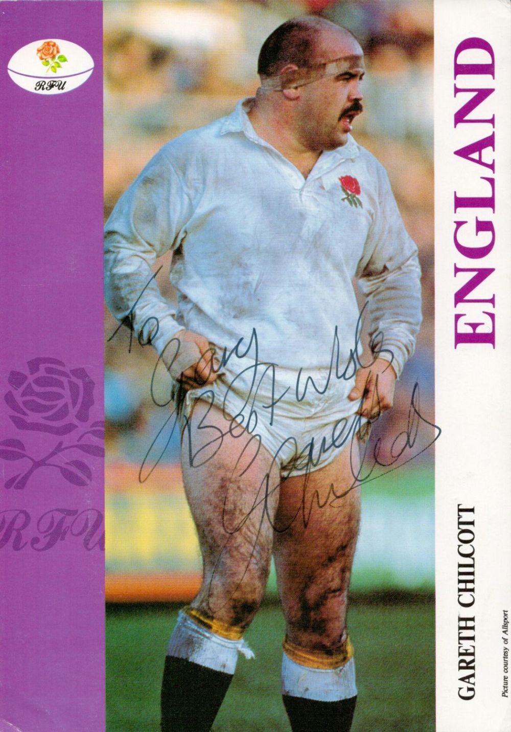 Lot 916: Sport Gareth Chilcott signed 8x6 England Rugby Union...