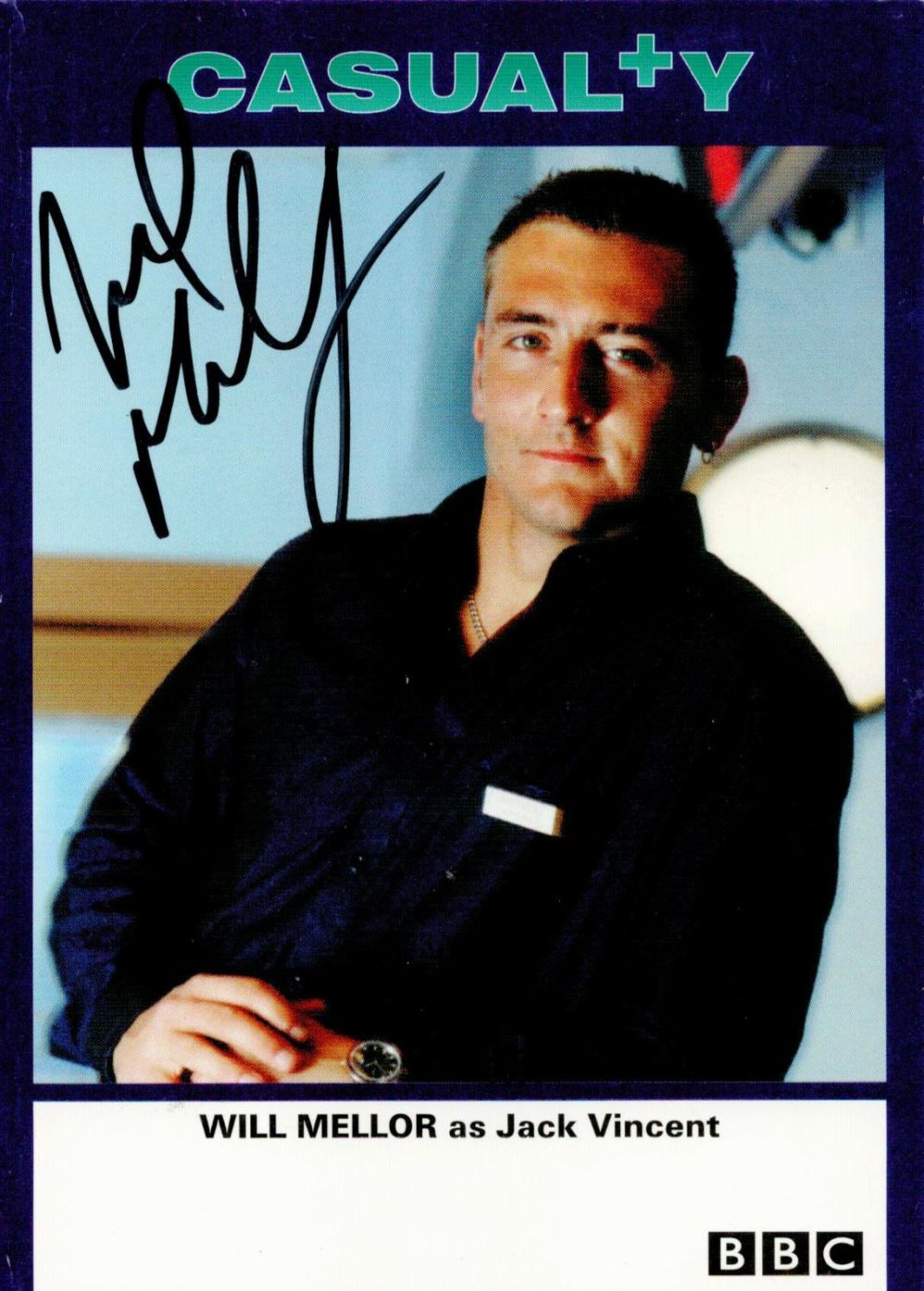 Lot 923: TV Film Will Mellor signed 6x4 Casualty colour...