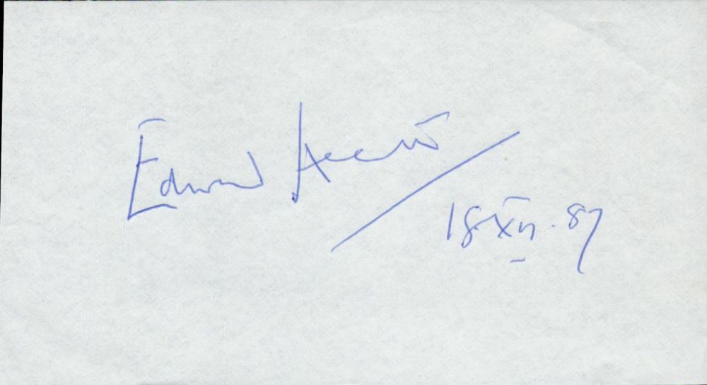 Lot 937: Politics Edward Heath signed 5x3 album page. Sir...