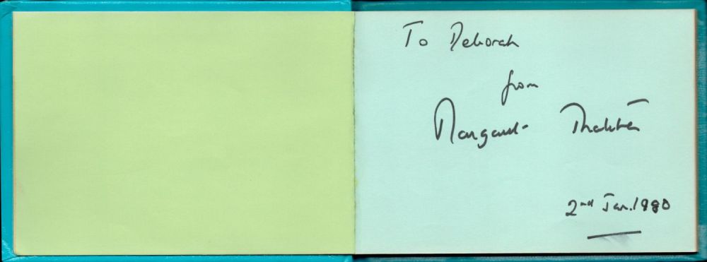 Lot 938: Politics Margaret Thatcher signed 5x4 album page housed...