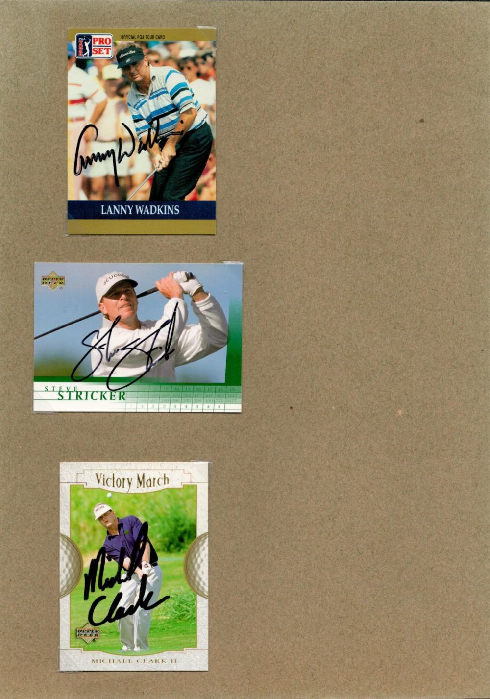 Lot 939: Sport Golf, collection of 3 signed trading cards...