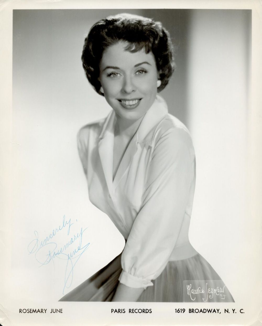 Lot 948: TV Film American singer Rosemary June Personally Signed...