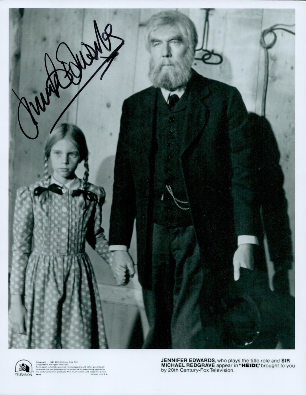 Lot 994: TV Film Jennifer Edwards signed Heidi 10x8 black...