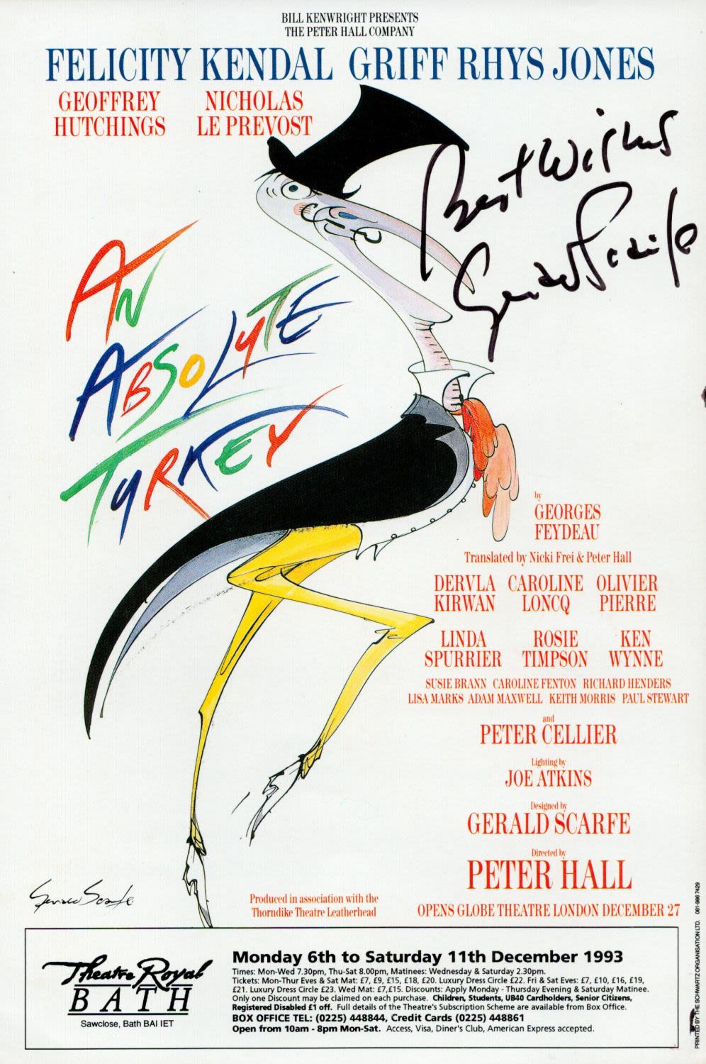 Lot 998: TV Film Gerald Scarfe signed flyer for An...