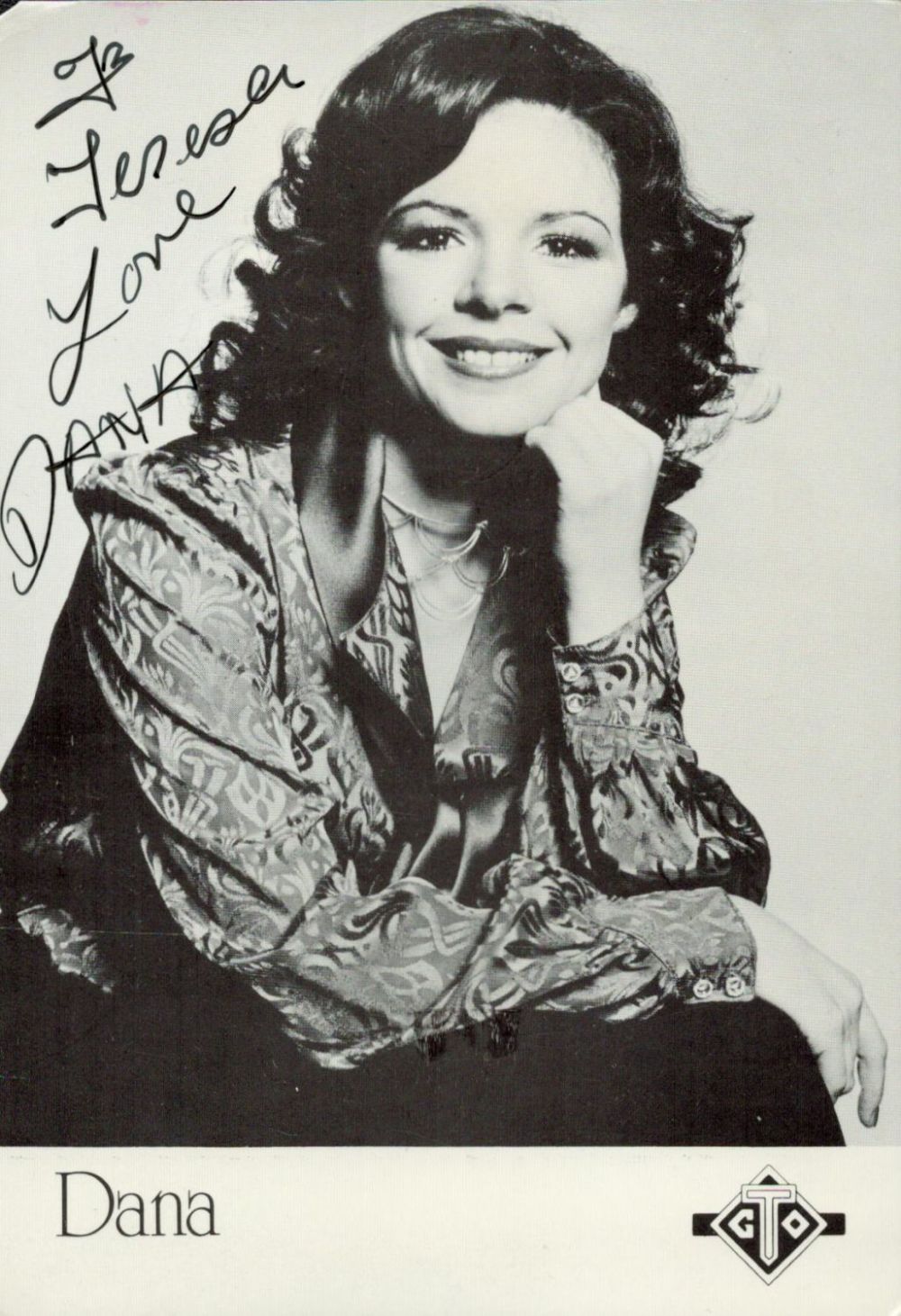 Lot 1038: Music Dana signed 6x4 inch black and white...