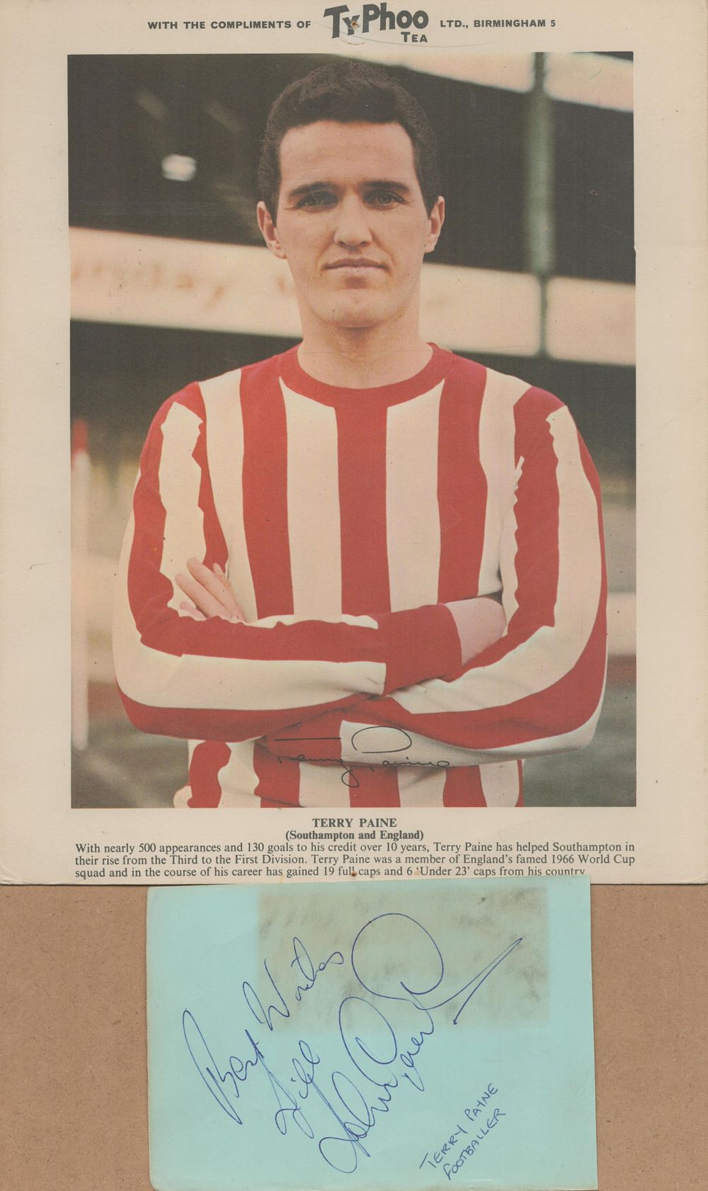 Lot 192: Terry Payne signed Album page 5x35 Inch includes...