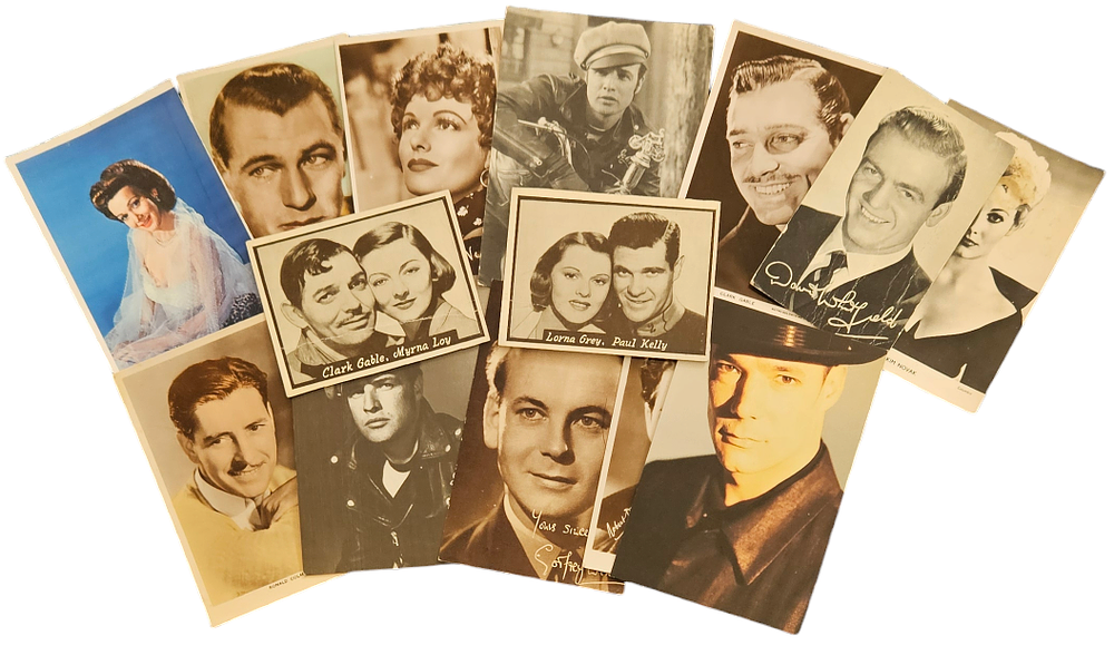 Lot 195: TV/Film/Music/Entertainment, Collection Approx 10 printed photos/post cards black...