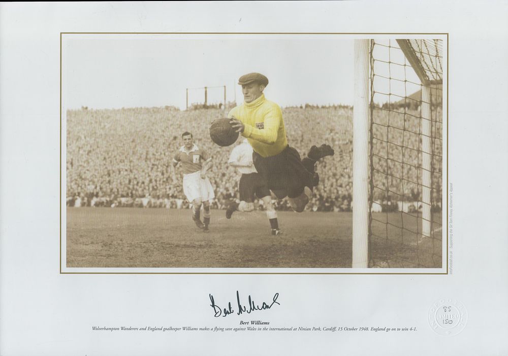 Lot 224: Football, Bert Williams signed 16x12 colourised photograph pictured...